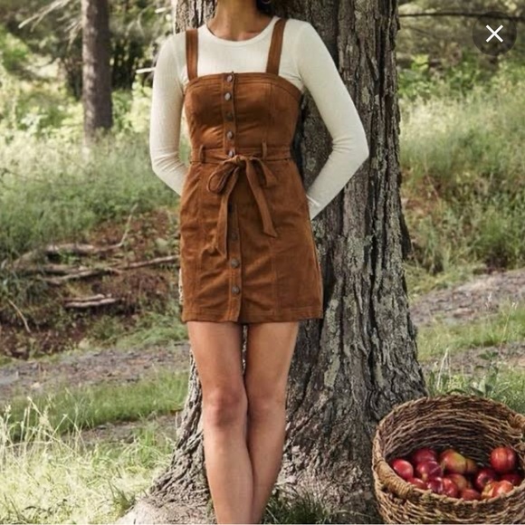 Abercrombie & Fitch Dresses & Skirts - Abercrombie & Fitch Velvet Brown Tie-Waist Jumper